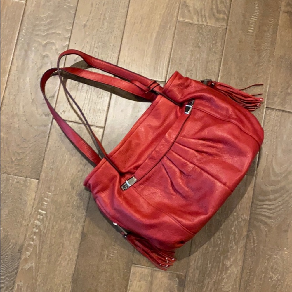 B. Makowsky Shoulder Bag Red Leather